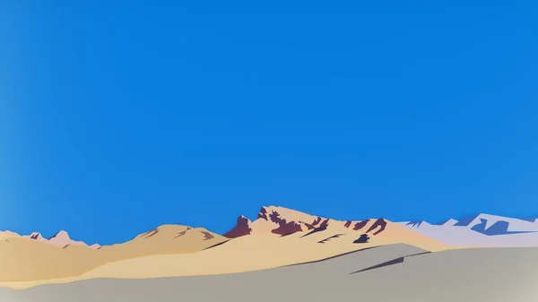 Montañas Del Desierto Con Cielo Azul Diseño Simplificado Corte Papel —  Fotos de Stock