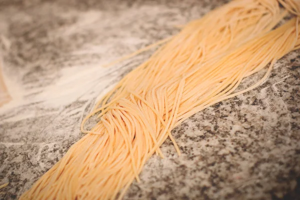 Pasta Fresca Fatta Casa Cucina Tradizionale Italiana Vicino — Foto Stock