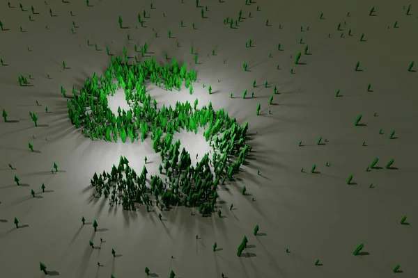 Zelené Šípy Rostou Vytvářejí Znak Dolaru Digitální Vykreslování — Stock fotografie