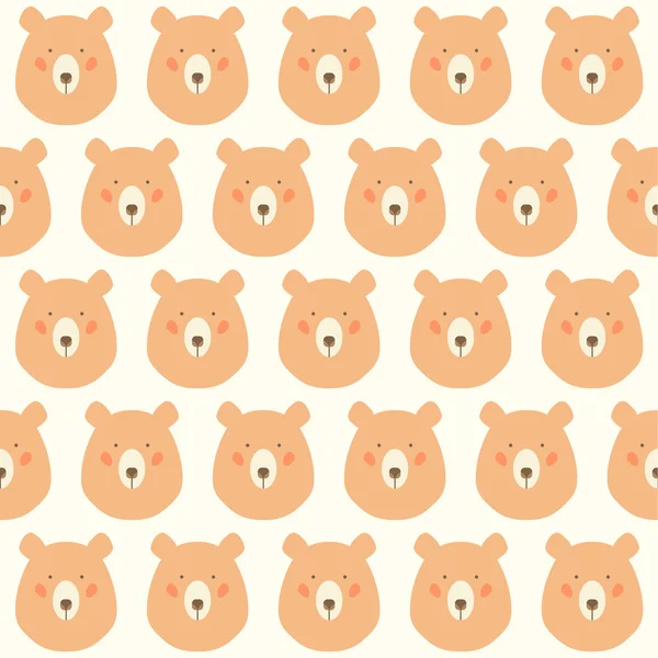 Tête d'ours motif sans couture — Image vectorielle