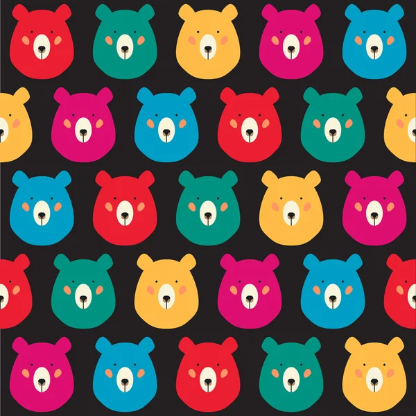 Tête d'ours motif sans couture — Image vectorielle