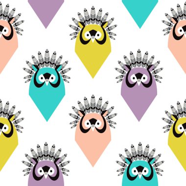 Baykuşlar ile şirin seamless modeli