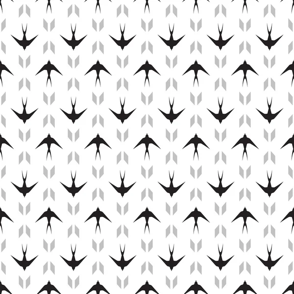 Swallow seamless pattern — Stock Vector