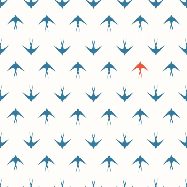 Swallow seamless pattern — Stock Vector