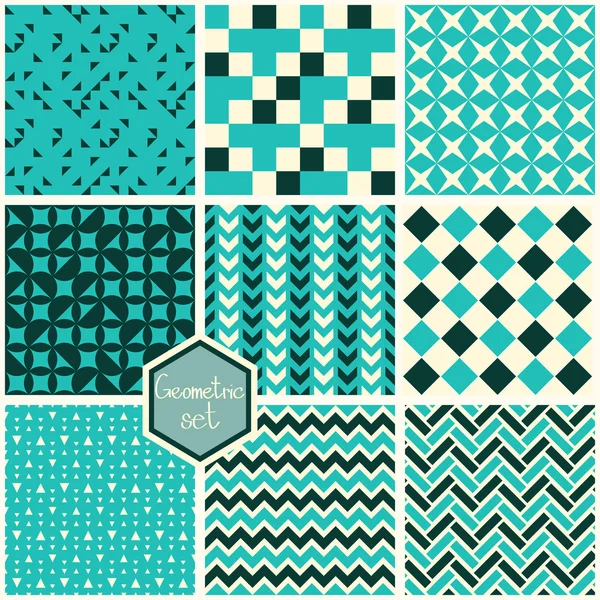 Set of seamless geometric patterns — Stock Vector