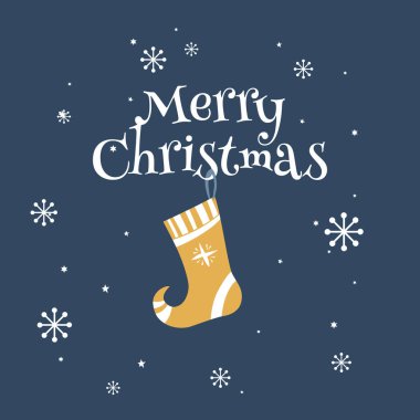 Elle çizilmiş elementlerle dolu Noel tebrik kartı. vektör illüstrasyonu 