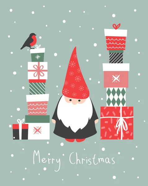 Christmas Card Cute Cartoon Santa Claus Stock Illustration