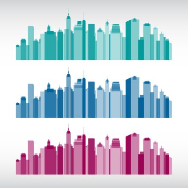 renkli şehir çizimler