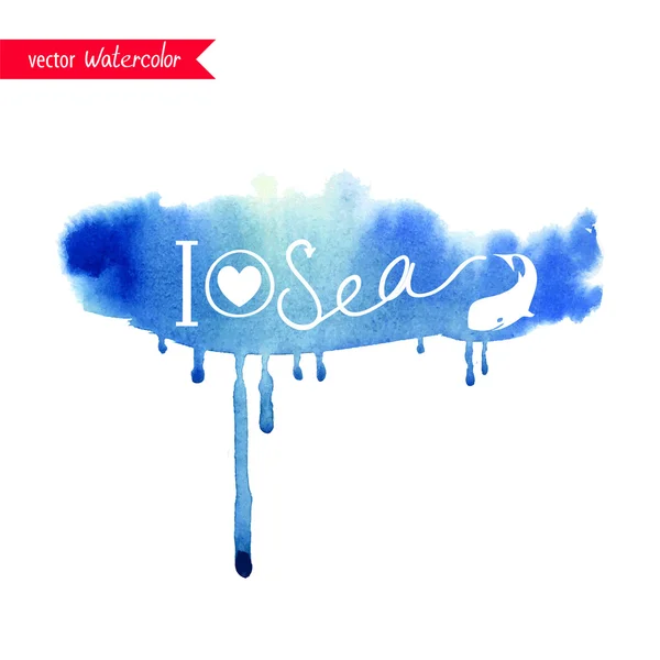 I love sea — Stock Vector