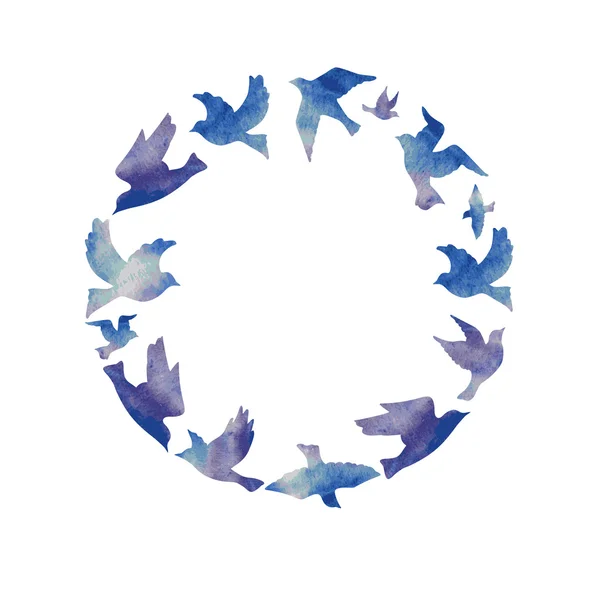 Κύκλο της πολύχρωμα πουλιά. — Διανυσματικό Αρχείο