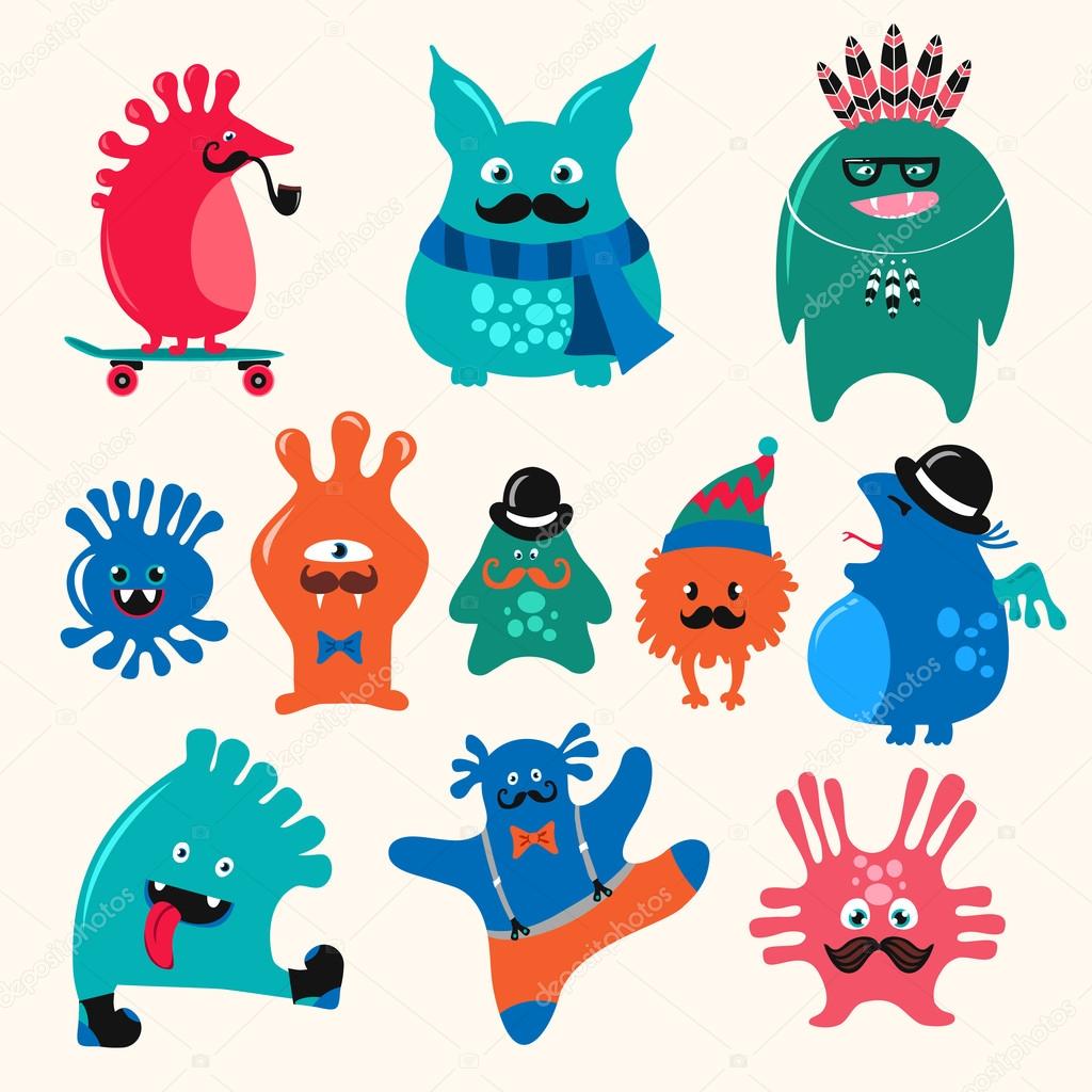 Cute monsters set