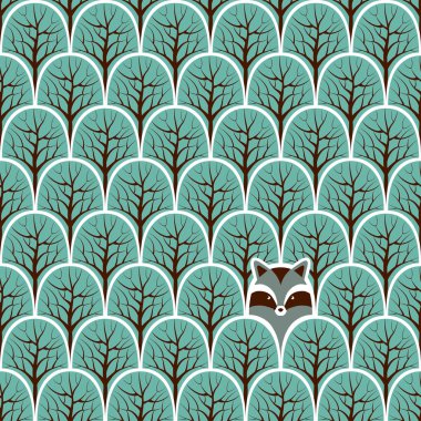 Rakun orman Dikişsiz desen