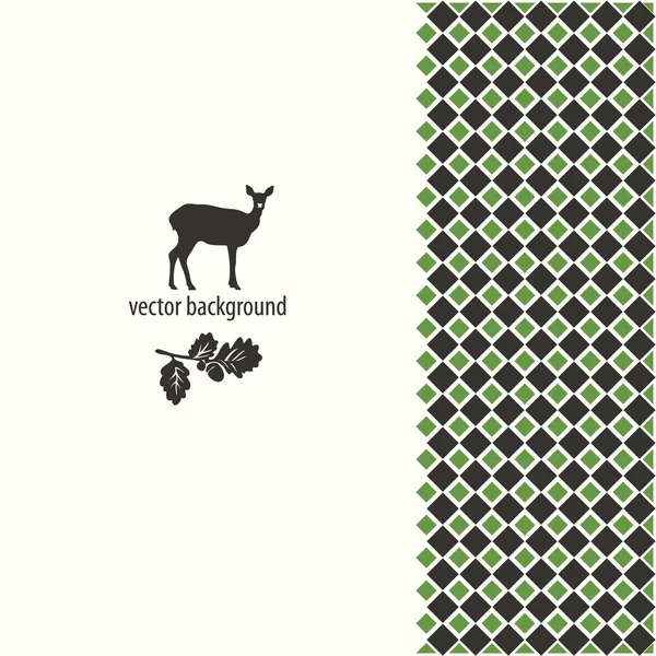 Bordo geometrico con sagoma di cervo — Vettoriale Stock