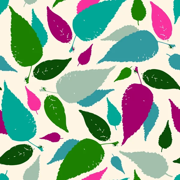 Pattern with colorful leaves — Stock Vector