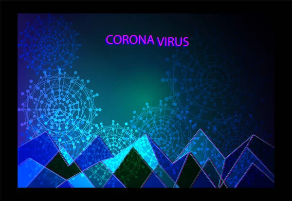 Koronový Virus Nebo Kovid Téma Pozadí Futuristickém Vědeckém Stylu — Stockový vektor