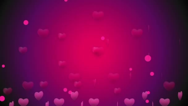 Hari Valentine Red Animation Hearts Menyambut Hati Cinta Perayaan Bokeh — Stok Video