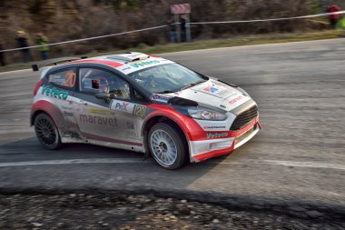 Brasov, Romanya - 26 Mart: Tess ralli Brasov 2016 yılında 25-27 Mart Brasov içinde Romanaia rekabet bilinmeyen pilotlar