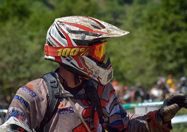 SIBIU, ROMANIA - JULY 18: Unknown competing in Red Bull ROMANIACS Hard Enduro Rally with a KTM 300  motorcycle. The hardest enduro rally in the world. — Stock Photo, Image