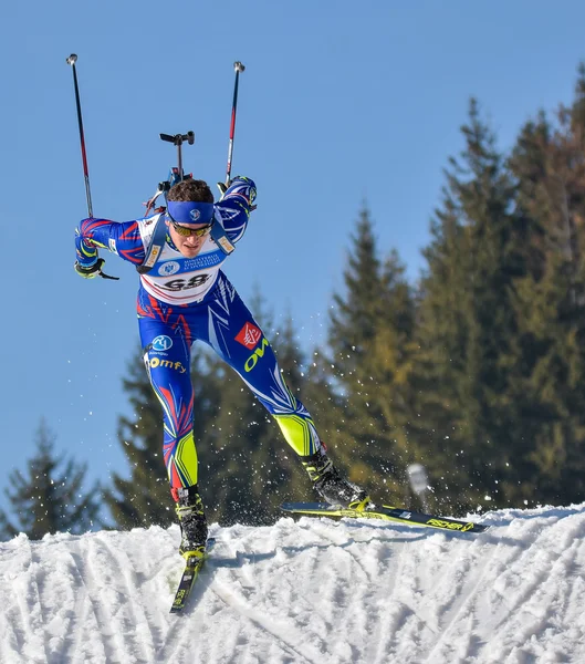 Cheile Gradistei, Roamania - January 30: Unknown competiers in IBU Youth & Junior World Championships Biathlon 24 January 2016-02, in Cheile Gradistei, Romanaia — 스톡 사진