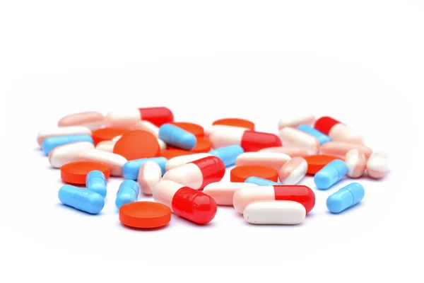 Colorful tablets with capsules — Stock Photo, Image