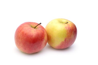 Beyaz arkaplanda elmalar