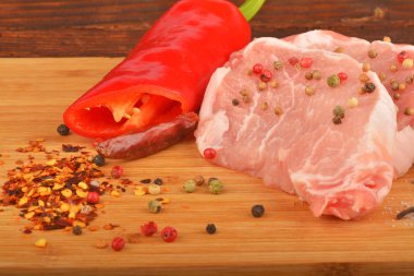 Çiğ domuz eti ve baharat