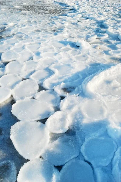 Ice Pressure Ridge Frozen Sea Shore Clear Day Texture Close — Stock Photo, Image