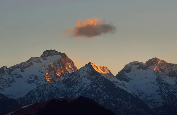 Живописный Пейзаж Горных Вершин Французских Альп Франция Европа Людей Коронавирус — стоковое фото