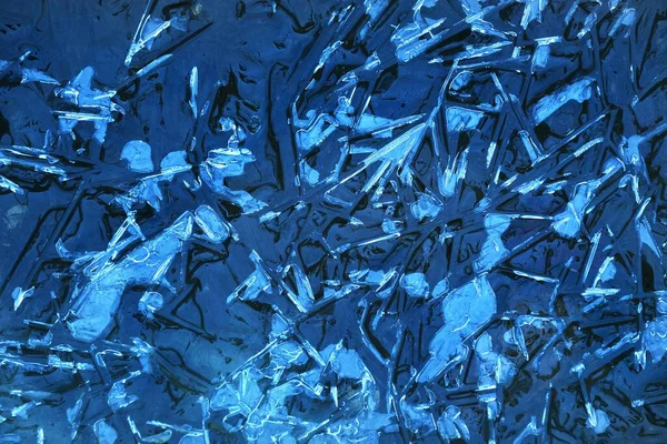 Blue Ice Shards Close Crystal Clear River Water Abstract Natural — Stock Photo, Image