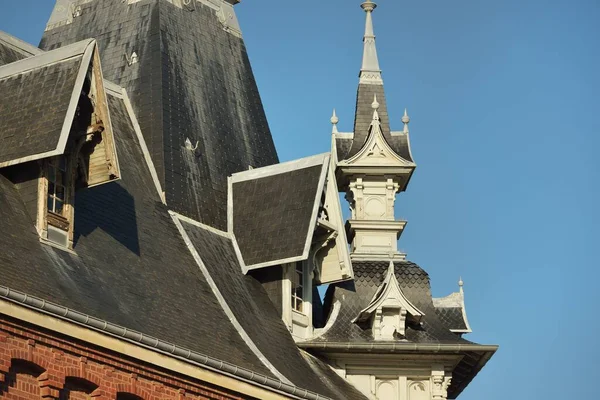Utanför Benedictine Palace Förstörda Byggnader Klostret Fcamp Normandie Frankrike Dekorativa — Stockfoto