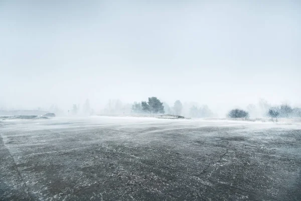 Pobřeží Baltského Moře Bouři Sněhové Bouři Liepaja Lotyšsko Epická Jarní — Stock fotografie