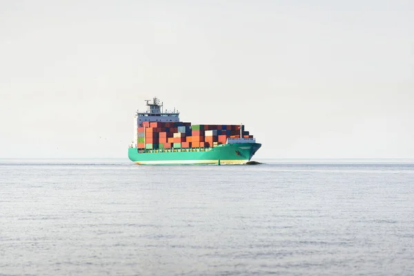 Großes Fracht Containerschiff Das Von Europoort Rotterdam Niederlande Aus Einem — Stockfoto