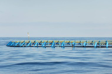 Açık bir Akdeniz 'de, İspanya' ya yakın bir balık çiftliği. Gıda endüstrisi, geleneksel zanaat ve alternatif üretim, çevresel hasar ve koruma