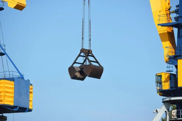 Port Cranes Clear Blue Sky Riga Container Terminal Latvia Baltic — Stock Photo, Image