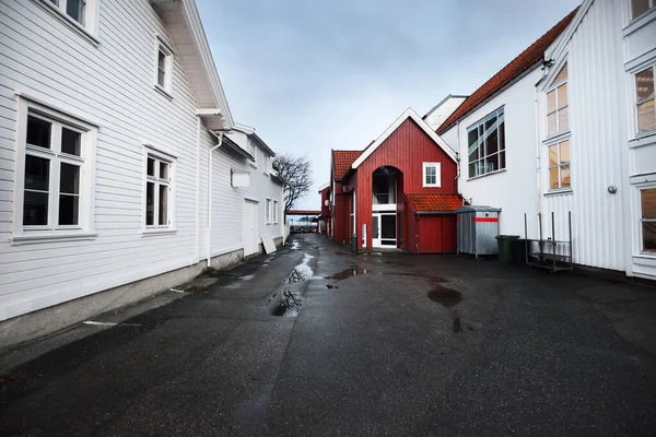 Tom Gata Liten Södra Norge Traditionella Trähus Nära Håll Resmål — Stockfoto