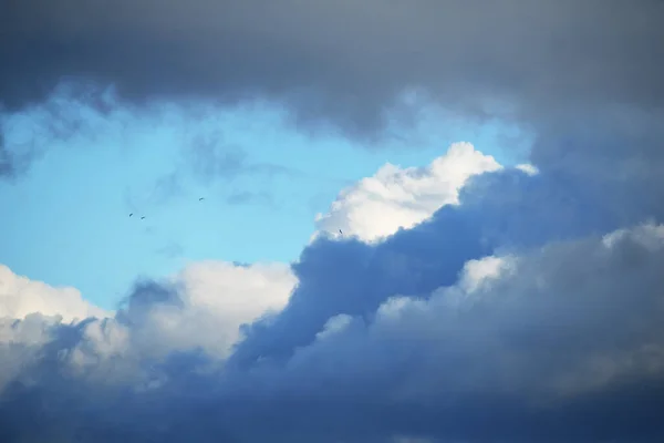 Klarer Blauer Himmel Bei Sonnenuntergang Mit Kumuluswolken Nach Dem Regen — Stockfoto