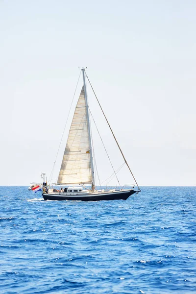 Elegant Dutch Cruising Yacht Sailing Still Water Open Mediterranean Sea — Stock Photo, Image