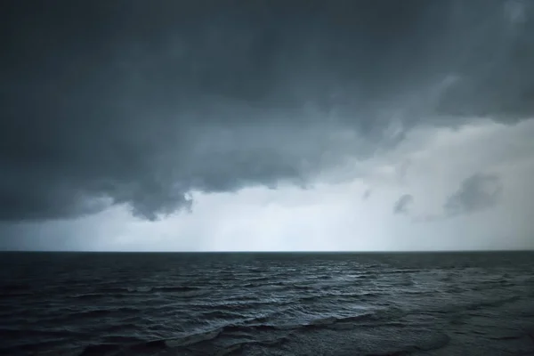 Baltic Sea Dark Dramatic Clouds Thunderstorm Latvia Epic Seascape Cyclone — Stock Photo, Image