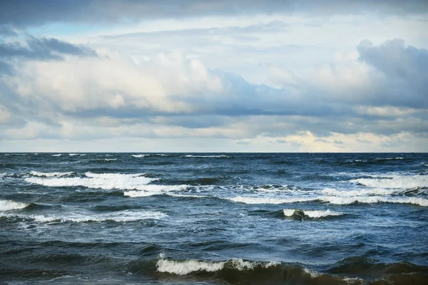 Nuages Orageux Dessus Mer Baltique Cyclone Hiver Ciel Dramatique Vagues — Photo