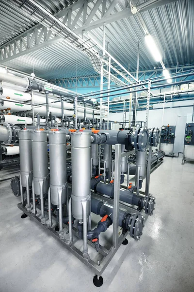 Reverse Osmosis Industrial City Water Treatment Station Wide Angle Perspective — Stock Photo, Image