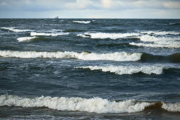 Штормові Хмари Над Балтійським Морем Циклон Взимку Драматичне Небо Хвилі — стокове фото