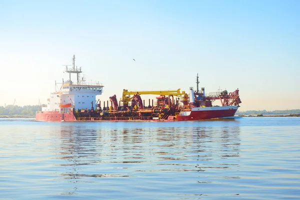 Газовий Корабель Спеціального Призначення Нерухомій Воді Вантажні Перевезення Глобальні Комунікації — стокове фото