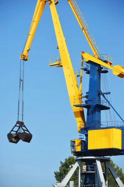 Port Cranes Clear Blue Sky Riga Container Terminal Latvia Baltic — Stock Photo, Image