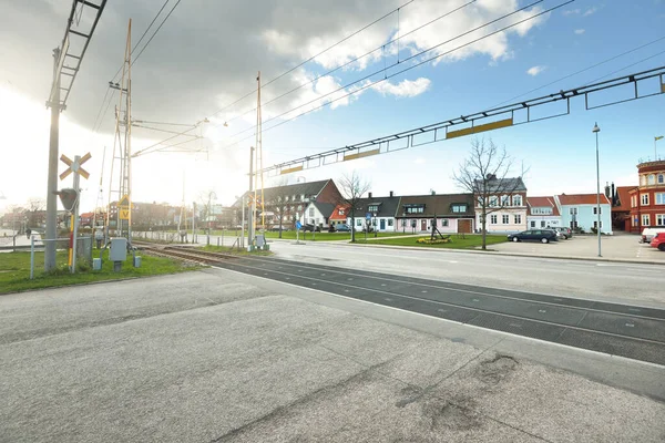 Railway Empty Street People Staying Home Because Coronavirus Covid Outbreak — Stock Photo, Image