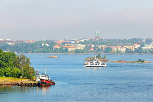 Widok Lotu Ptaka Zielone Skaliste Wyspy Niedaleko Helsinek Finlandia Tradycyjna — Zdjęcie stockowe