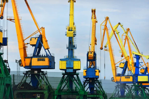 Port Cranes Close Port Riga Latvia — Stock Photo, Image