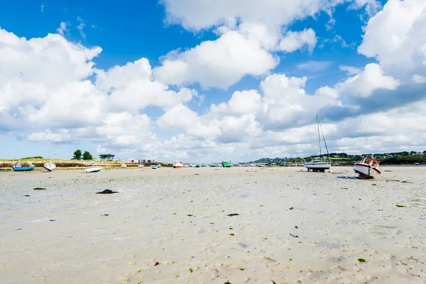 Yachts Marée Basse Plouguerneau Bretagne France Gros Plan — Photo