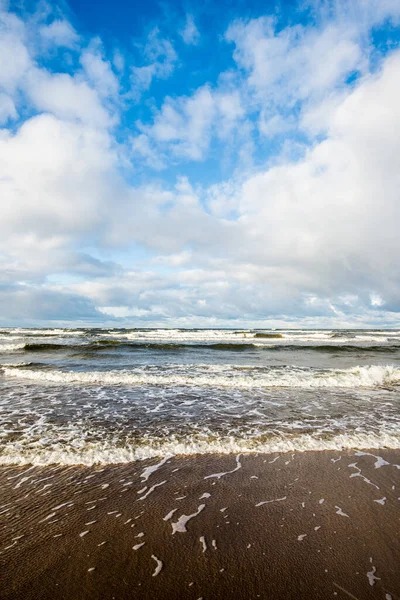 Onde Nuvole Fredde Tempestose Sul Mare Del Nord Paesi Bassi — Foto Stock