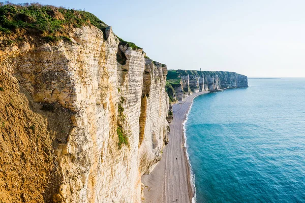 Vista Etretat Falésias Brancas Normandia França — Fotografia de Stock