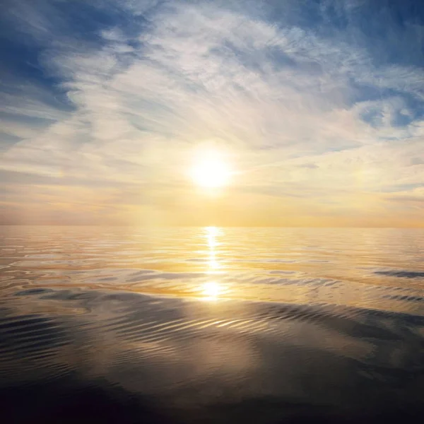 Яскравий Захід Сонця Відкритому Балтійському Морі — стокове фото